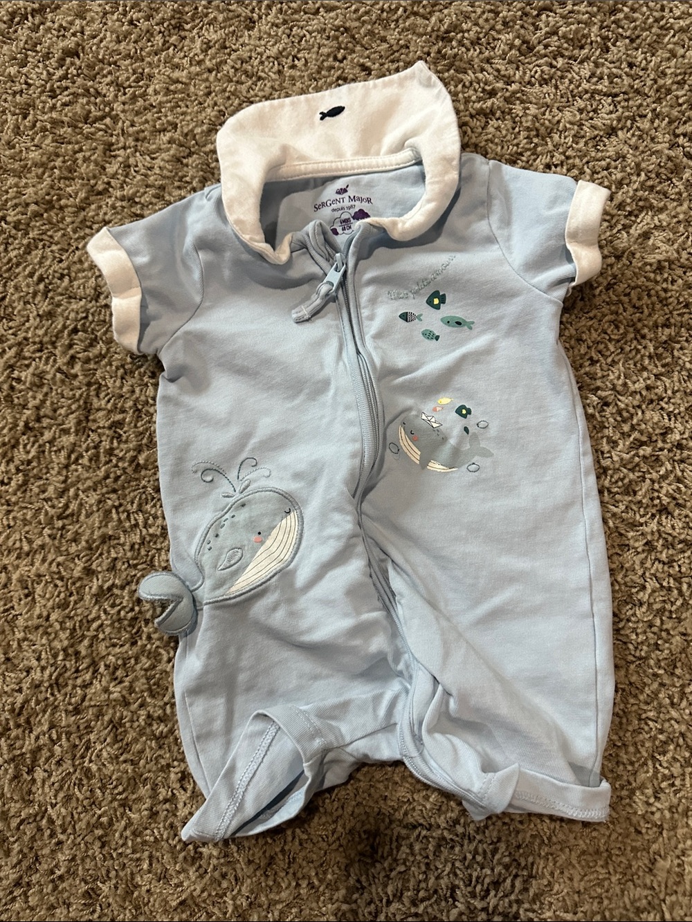 Light Blue Whale Romper *from France*